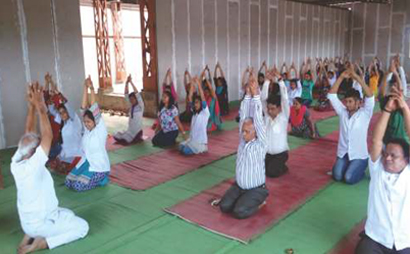 Yoga day celebration by staff and students 2016-17